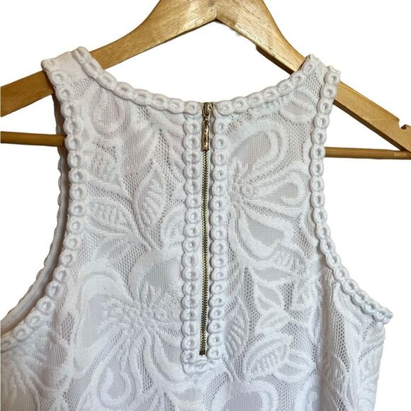 Lilly Pulitzer Marquette Shift Dress Wildflower Stripe Lace Size Small White - Picture 4 of 6